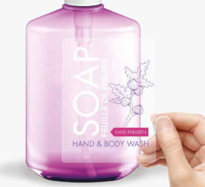 29983623 - dispenser pump cosmetic or hygiene purple violet red pink glass bottle of gel, liquid soap, lotion, cream, shampoo vector eps10